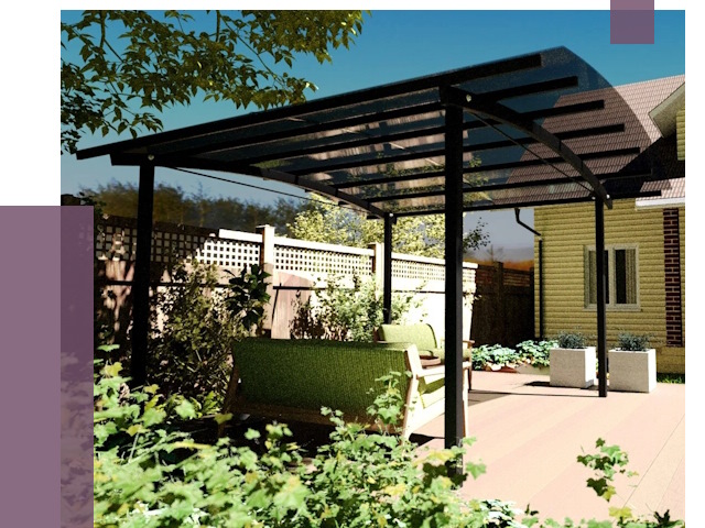 Навесы для террасы в Реутове от 13269 руб. под ключ | ПРОЛЁТ-Ртв