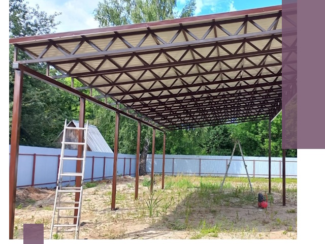 Односкатные навесы под ключ в Реутове — изготовление и монтаж