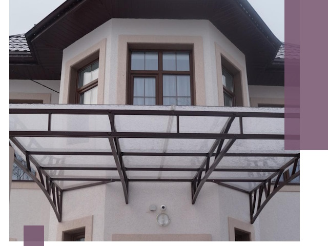 Козырьки из поликарбоната под ключ в Реутове